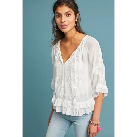 Anthropologie Tops - ANTHROPOLOGIE AKEMI+KIN Ephesus Embroidered Blouse